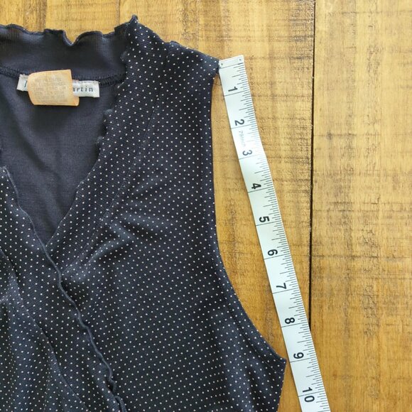 Y2K Vintage Jonathan Martin Black and White Polka Dot Wrap Dress - Size 7 - Picture 4 of 7